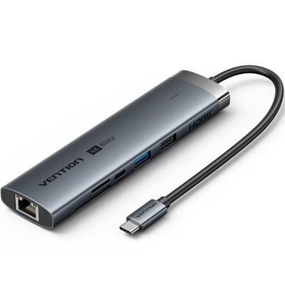 docking-usb-tipo-c-vention-tguhb-rj45-2xusb-1xusb-tipo-c-1xhdmi-1xusb-tipo-c-pd-1xlector-de-tarjetas-gris