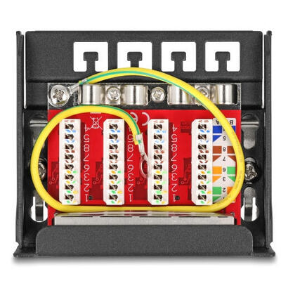 delock-mini-desktop-patchpanel-rj45-hembra-4-port-cat6a-geschirmt-negro