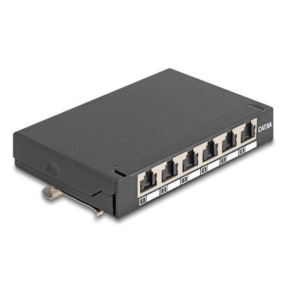 delock-mini-desktop-patchpanel-rj45-hembra-6-port-cat6a-geschirmt-negro
