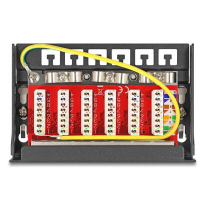 delock-mini-desktop-patchpanel-rj45-hembra-6-port-cat6a-geschirmt-negro