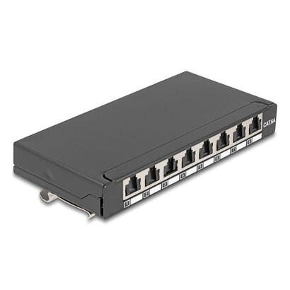 delock-mini-desktop-patchpanel-rj45-hembra-8-port-cat6a-geschirmt-negro