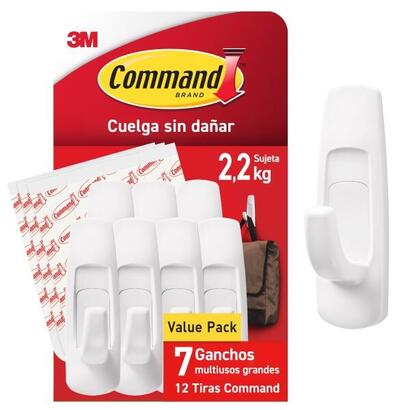 command-pack-de-7-ganchos-grandes-12-tiras-adhesivas-soporta-hasta-22kg-blanco