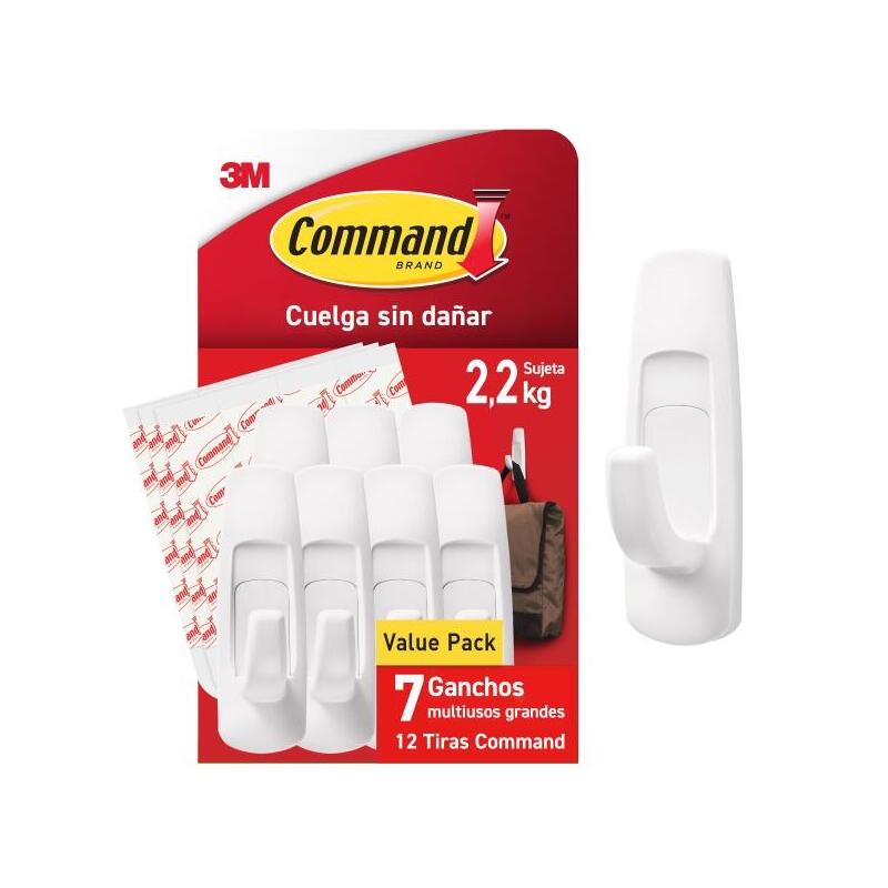 command-pack-de-7-ganchos-grandes-12-tiras-adhesivas-soporta-hasta-22kg-blanco