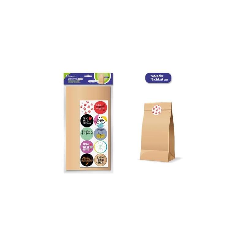 bismark-pack-de-10-sobres-papel-kraft-50grs-con-10-pegatinas-para-cierre-medidas-19x36x6cm-ideal-para-regalos-