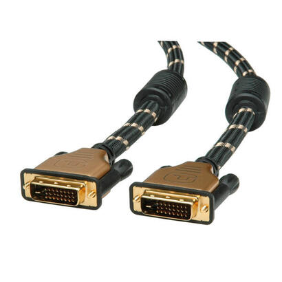 roline-11045511-cable-dvi-1-m-dvi-d-negro-oro