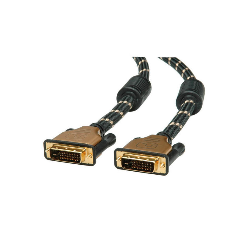 roline-11045511-cable-dvi-1-m-dvi-d-negro-oro
