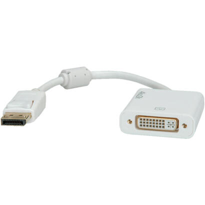 roline-12033136-adaptador-de-cable-de-video-015-m-displayport-dvi-d-blanco
