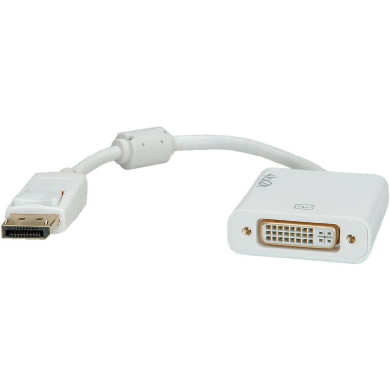 roline-12033136-adaptador-de-cable-de-video-015-m-displayport-dvi-d-blanco