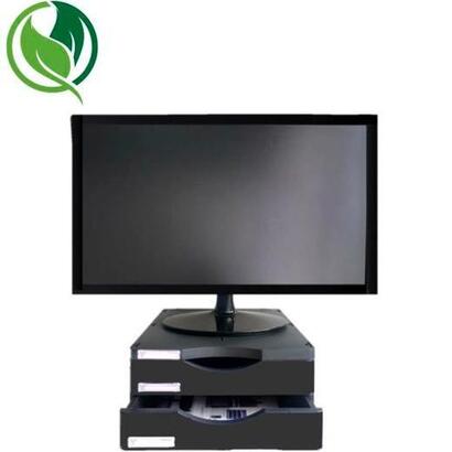 archivo-2000-soporte-monitor-ergosostenible-con-2-cajones-negro