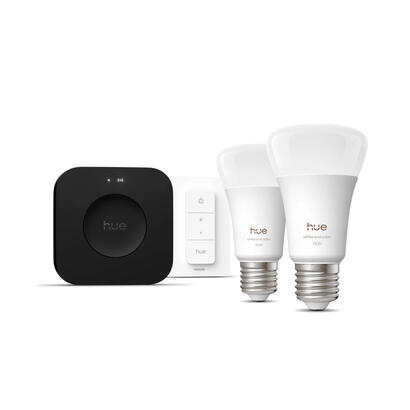philips-hue-white-and-color-ambiance-kit-de-inicio-2-bombillas-inteligentes-e27-regulador-de-intensidad-hue-bridge-pro