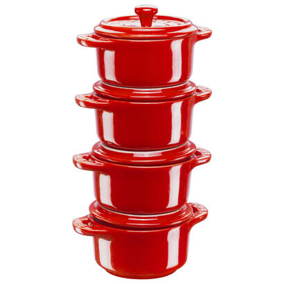 staub-mini-cocotte-set-4-tlg-rund-keramik-kirsch-rot