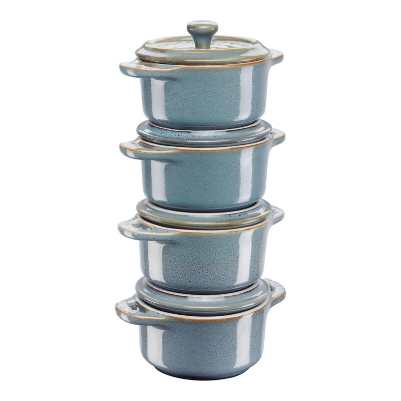 staub-mini-cocotte-set-4-tlg-rund-keramik-antik-turkis