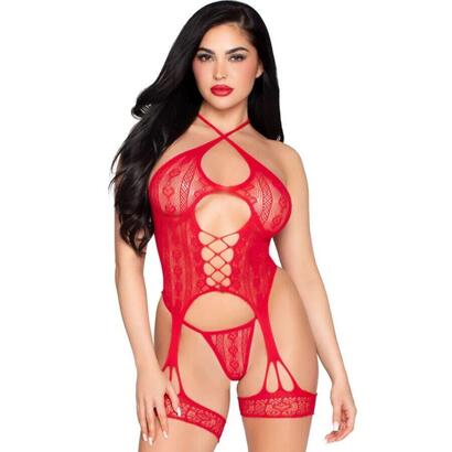 leg-avenue-89338-set-body-abierto-con-liguero-tanga-de-encaje-rojo-talla-unica