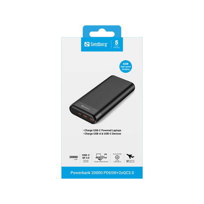 sandberg-powerbank-20000-usb-c-pd65w-2-x-usb-a-qc30