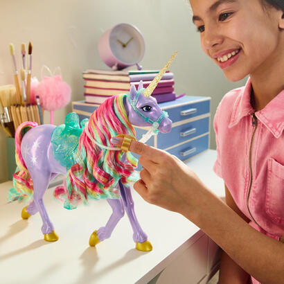 spinmaster-unicorn-academy-einhorn-wildstar-28-cm-gross-mit-echter-mahne-und-schweif-abnehmbarem-zaumzeug-sattel-und-burste-6072