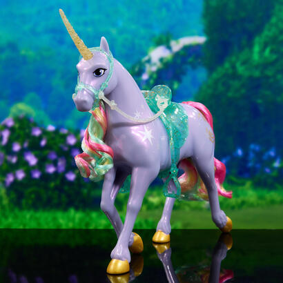 spinmaster-unicorn-academy-einhorn-wildstar-28-cm-gross-mit-echter-mahne-und-schweif-abnehmbarem-zaumzeug-sattel-und-burste-6072