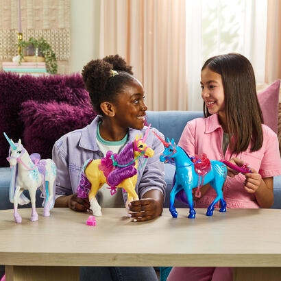 spinmaster-unicorn-academy-einhorn-wildstar-28-cm-gross-mit-echter-mahne-und-schweif-abnehmbarem-zaumzeug-sattel-und-burste-6072