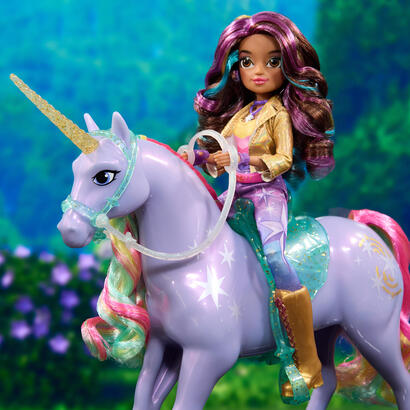 spinmaster-unicorn-academy-einhorn-wildstar-28-cm-gross-mit-echter-mahne-und-schweif-abnehmbarem-zaumzeug-sattel-und-burste-6072