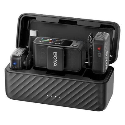 boya-microphone-wireless-boyamic-2-02-24ghz-ai-powered-noise-cancellation-with-2-receivers-and-1-transmitter-type-c-black-eu