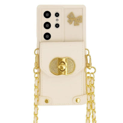 funda-cartera-cadenas-colgantes-coquette-samsung-galaxy-a16-blanco