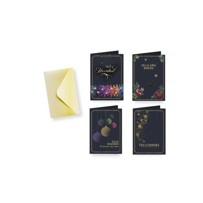 pack-de-24-unidades-bismark-tarjeta-de-felicitacion-navidena-foil-green-con-sobre-4-disenos-diferentes