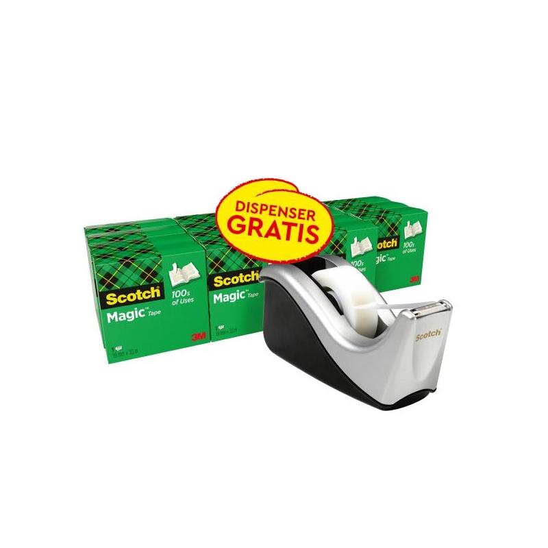 scotch-magic-pack-de-16-cintas-adhesivas-invisibles-19mm-x-33m-dispensador-gratis-del-dispensador-negrogris