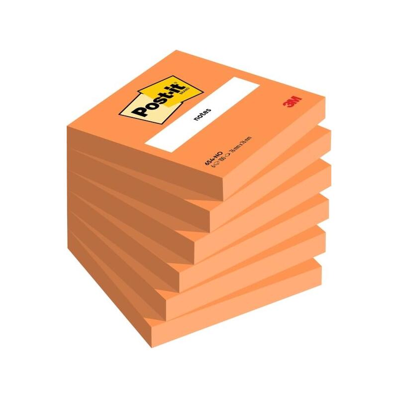 post-it-pack-de-6-blocs-de-100-notas-adhesivas-reposicionables-forma-cuadrada-76x76mm-naranja
