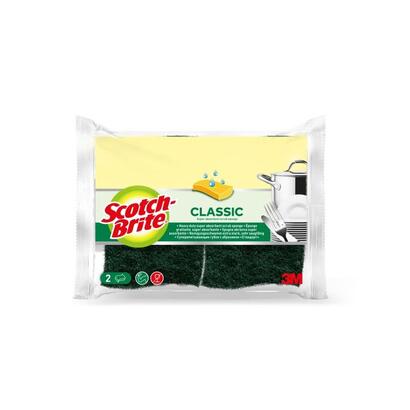scotch-brite-classic-pack-de-2-estropajos-de-cocina-celulosa-verde-oscuro
