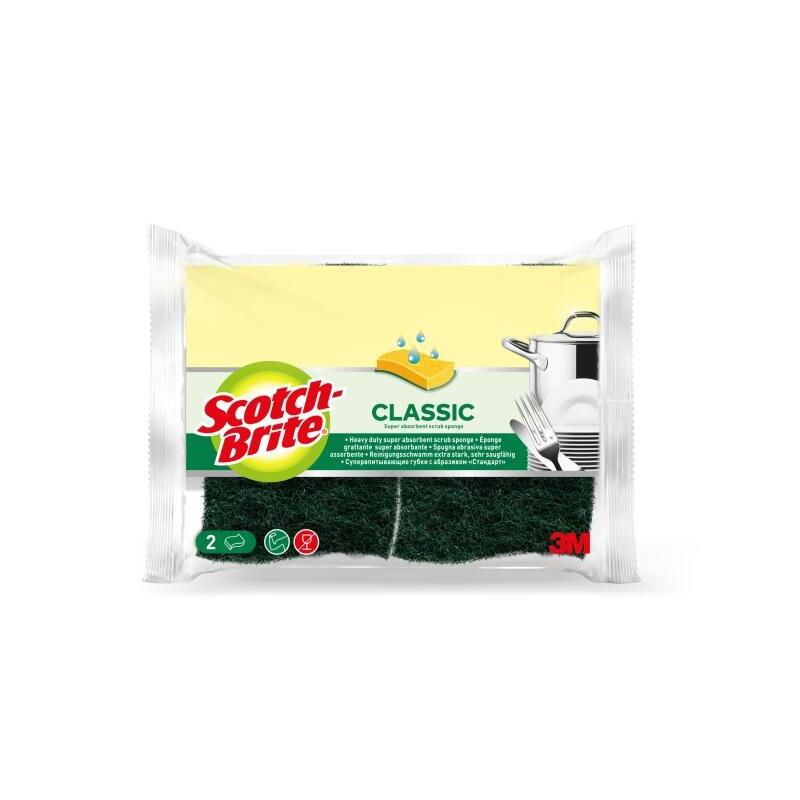 scotch-brite-classic-pack-de-2-estropajos-de-cocina-celulosa-verde-oscuro