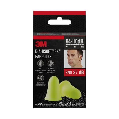 3m-e-a-rsoft-fx-pack-de-10-tapones-para-oidos-espuma-de-poliuretano-suave-snr-37db-5-pares-amarillo