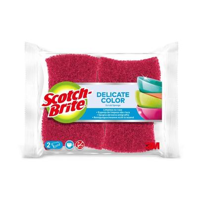 scotch-brite-delicate-color-pack-de-2-estropajos-de-cocina-proteccion-para-los-dedos-no-raya-rojo
