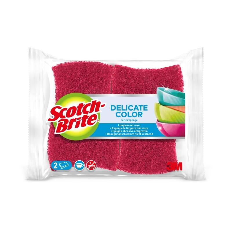 scotch-brite-delicate-color-pack-de-2-estropajos-de-cocina-proteccion-para-los-dedos-no-raya-rojo