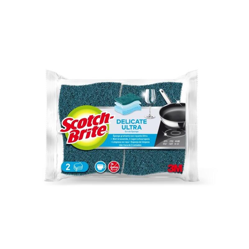 scotch-brite-pack-de-2-estropajos-de-cocina-no-raya-verde-oscuro