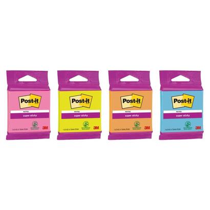 post-it-super-sticky-bloc-de-45-notas-adhesivas-reposicionables-forma-cuadrada-76x76mm-colores-surtidos