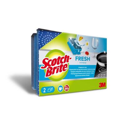 scotch-brite-fresh-pack-de-2-estropajos-de-cocina-proteccion-para-los-dedos-no-raya-azul