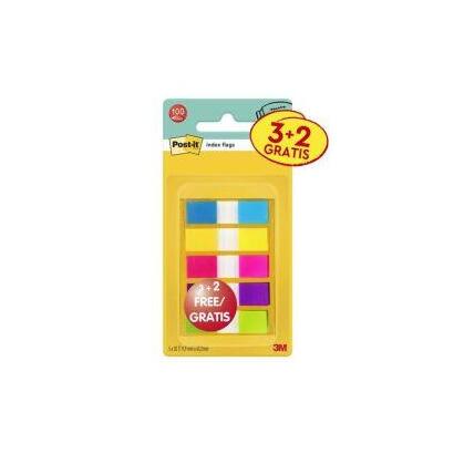 post-it-index-pack-de-5-dispensadores-con-20-marcadores-reposicionables-medidas-119x432mm-colores-surtidos