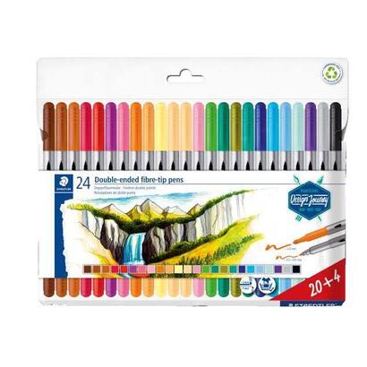 staedtler-3200-pack-de-24-rotuladores-de-doble-punta-resistente-a-la-presion-colores-surtidos