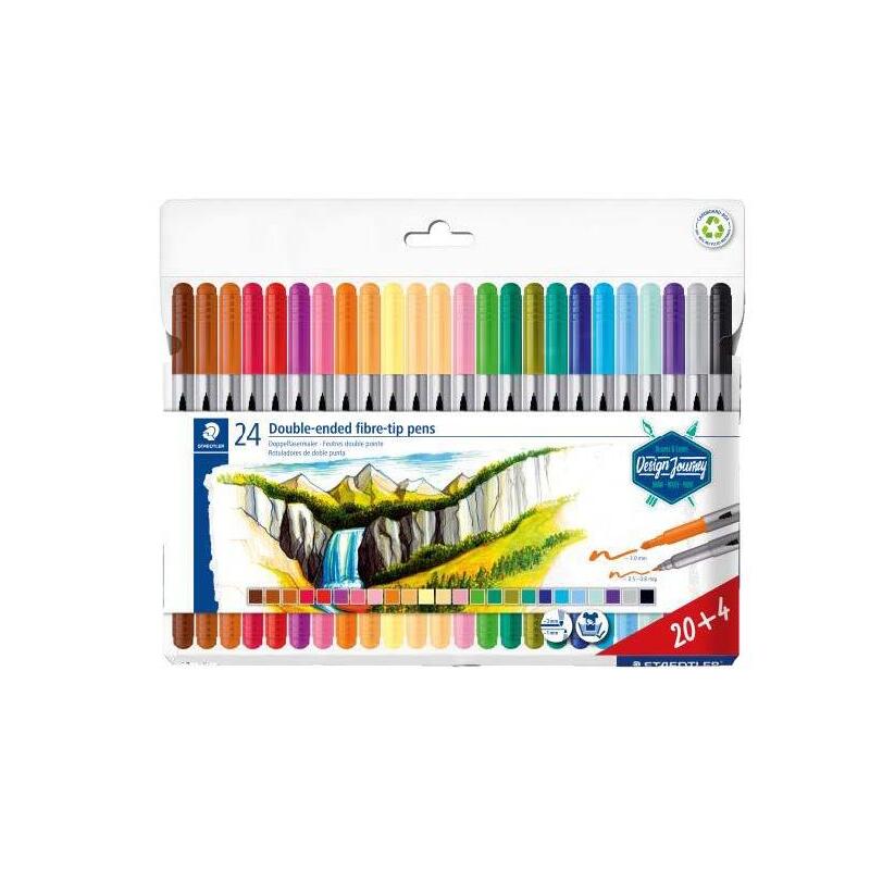 staedtler-3200-pack-de-24-rotuladores-de-doble-punta-resistente-a-la-presion-colores-surtidos