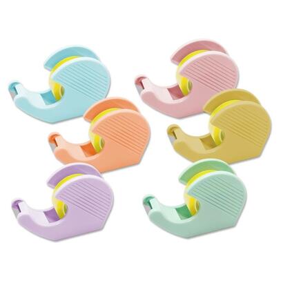 bismark-pack-de-portarrollos-con-2-cintas-adhesivas-19mmx33m-cuerpo-de-plastico-ideal-para-uso-escolar-colores