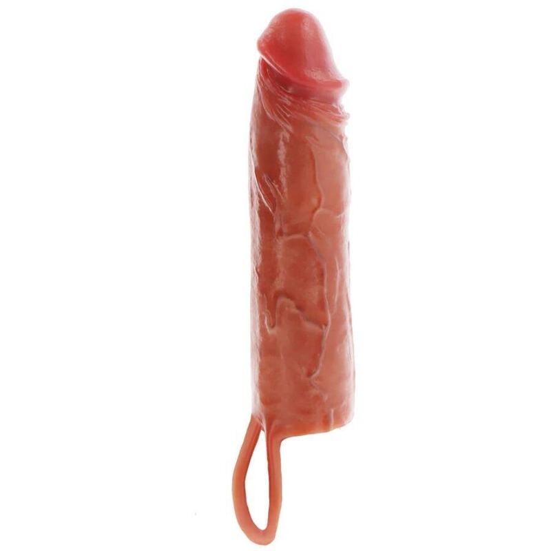 get-real-funda-hydrated-skin-de-silicona-para-pene-caramelo-20-cm