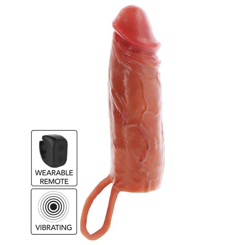 get-real-funda-hydrated-skin-de-silicona-con-vibracion-para-pene-caramelo-16-cm