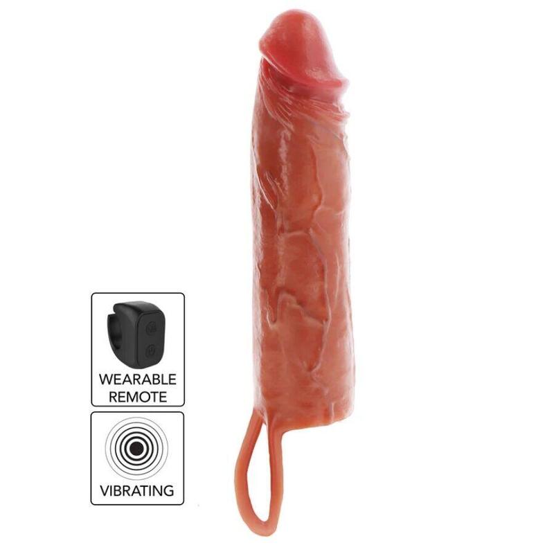 get-real-funda-hydrated-skin-de-silicona-con-vibracion-para-pene-caramelo-20-cm