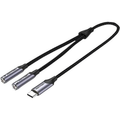 cable-conversor-usb-tipo-c-vention-bgphy-usb-tipo-c-macho-2x-jack-35-hembra-30cm-gris