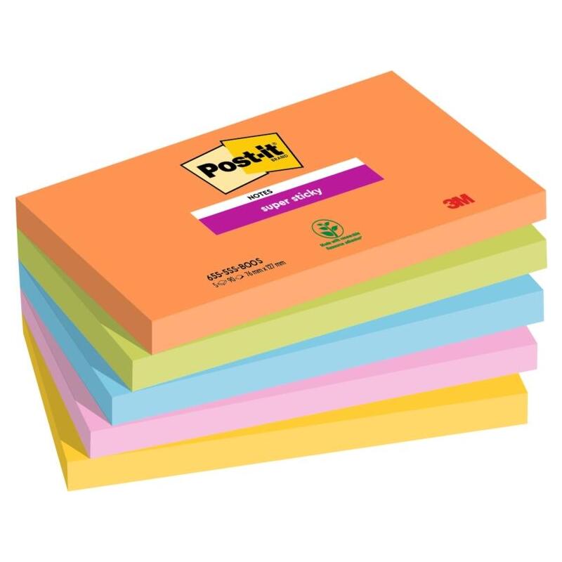 post-it-super-sticky-pack-de-5-blocs-de-90-notas-adhesivas-reposicionables-forma-rectangular-127x76mm-colores