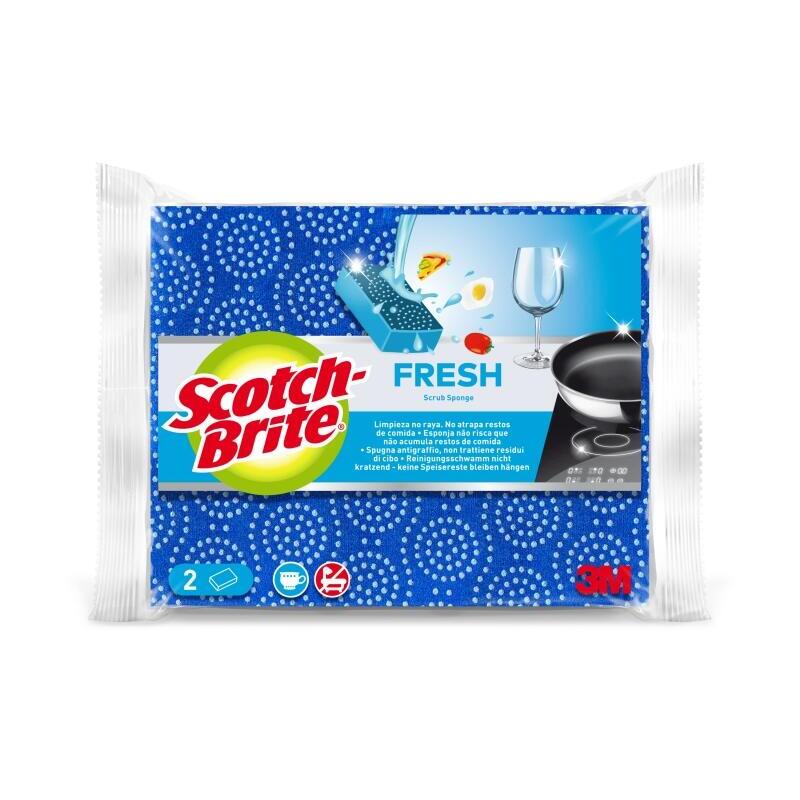 scotch-brite-fresh-pack-de-2-estropajos-de-cocina-no-raya-azul