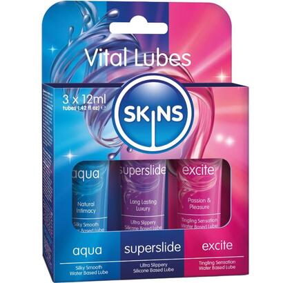 skins-vital-lubes-kit-lubricantes-aqua-superslide-excite-3-x-12-ml