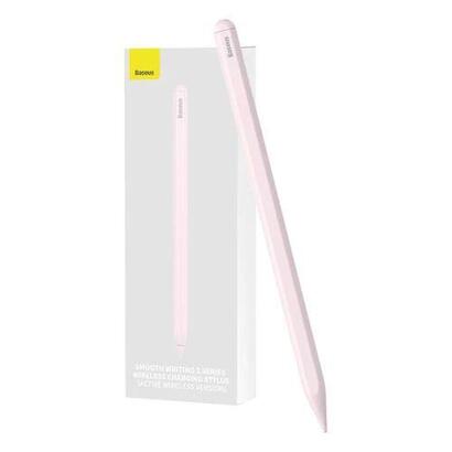 baseus-tablet-tool-active-stylus-pen-smooth-wtiting-2-wireless-charging-with-led-indicator-active-replaceable-tip-for-ipad-pink-