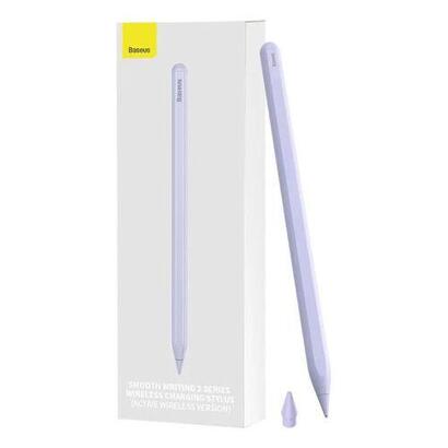 baseus-tablet-tool-active-stylus-pen-smooth-wtiting-2-wireless-charging-with-led-indicator-active-replaceable-tip-for-ipad-purpl