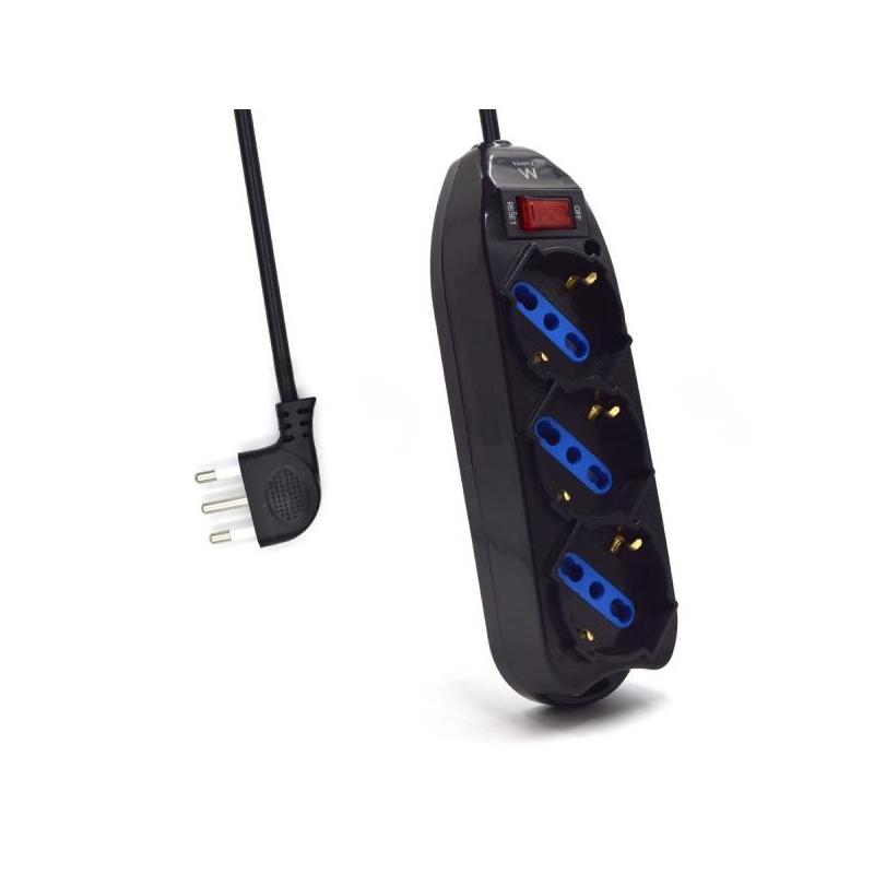 regleta-ewent-con-3-tomas-tipo-lf-schuko-de-1016a-interruptor-onoff-enchufe-italiano-plano-en-angulo-cable