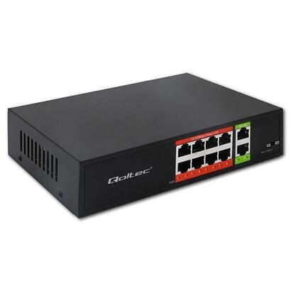 switch-qoltec-52290-fast-ethernet-poe-8x-rj45-poe-2x-rj45-uplink-120w-10-100-mb-s